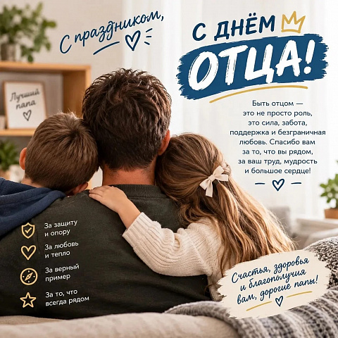 Сегодня в России отмечается День отца — особенный праздник, посвященный главной мужской роли, опоре и защите семьи.